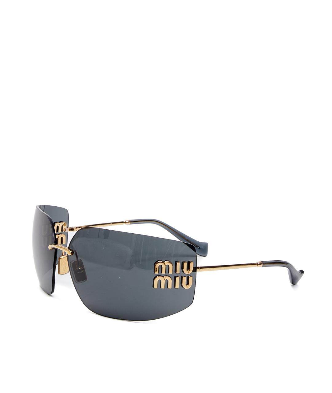 MIU MIU Черные металлические солнцезащитные очки, фото 2