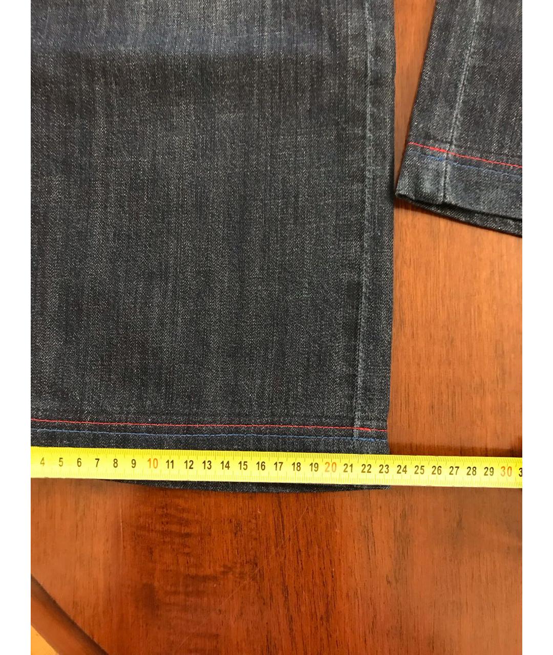 ANGELO GALASSO Темно-синие хлопковые прямые джинсы, фото 7