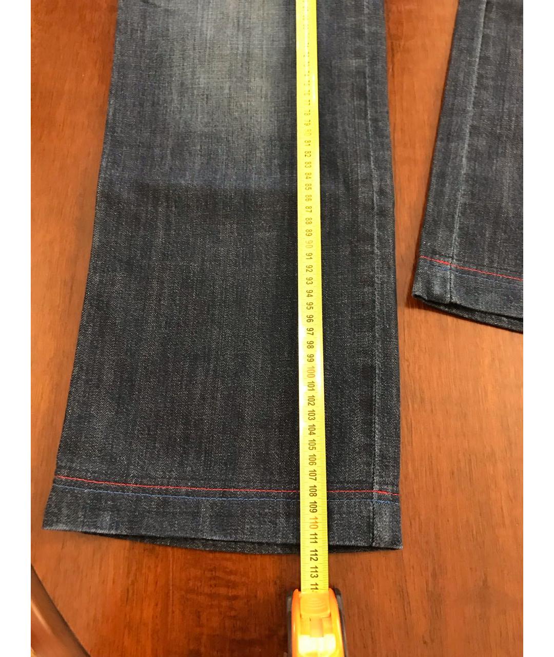 ANGELO GALASSO Темно-синие хлопковые прямые джинсы, фото 6