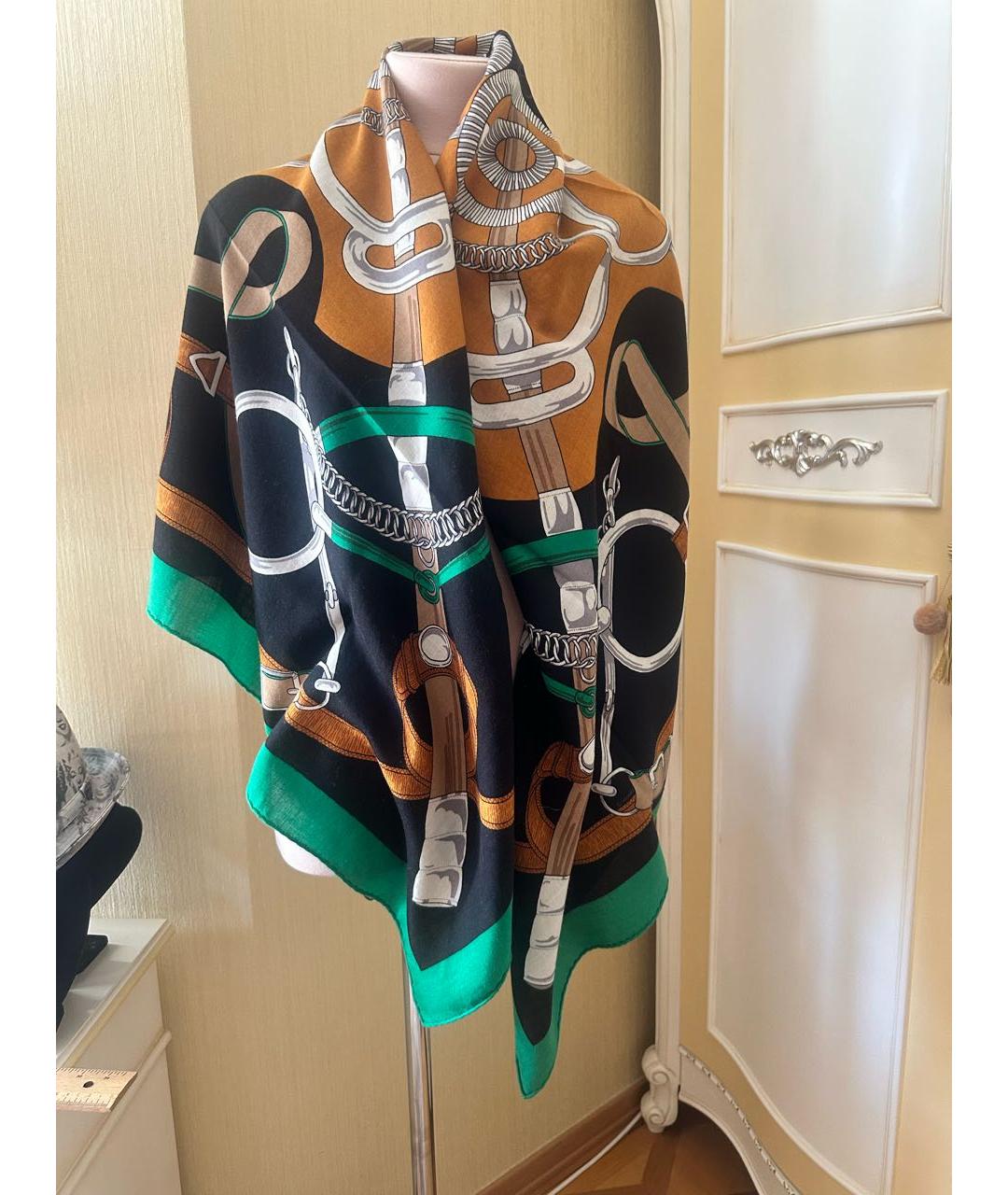 HERMES Мульти кашемировый платок, фото 4