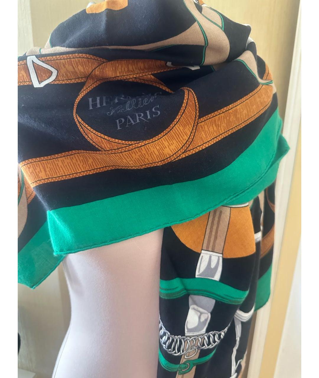 HERMES Мульти кашемировый платок, фото 3