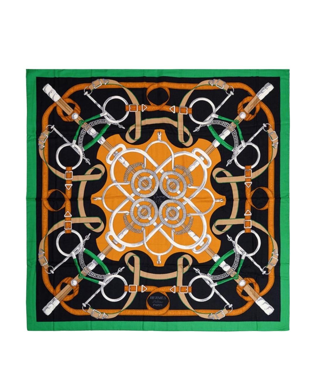 HERMES Мульти кашемировый платок, фото 1