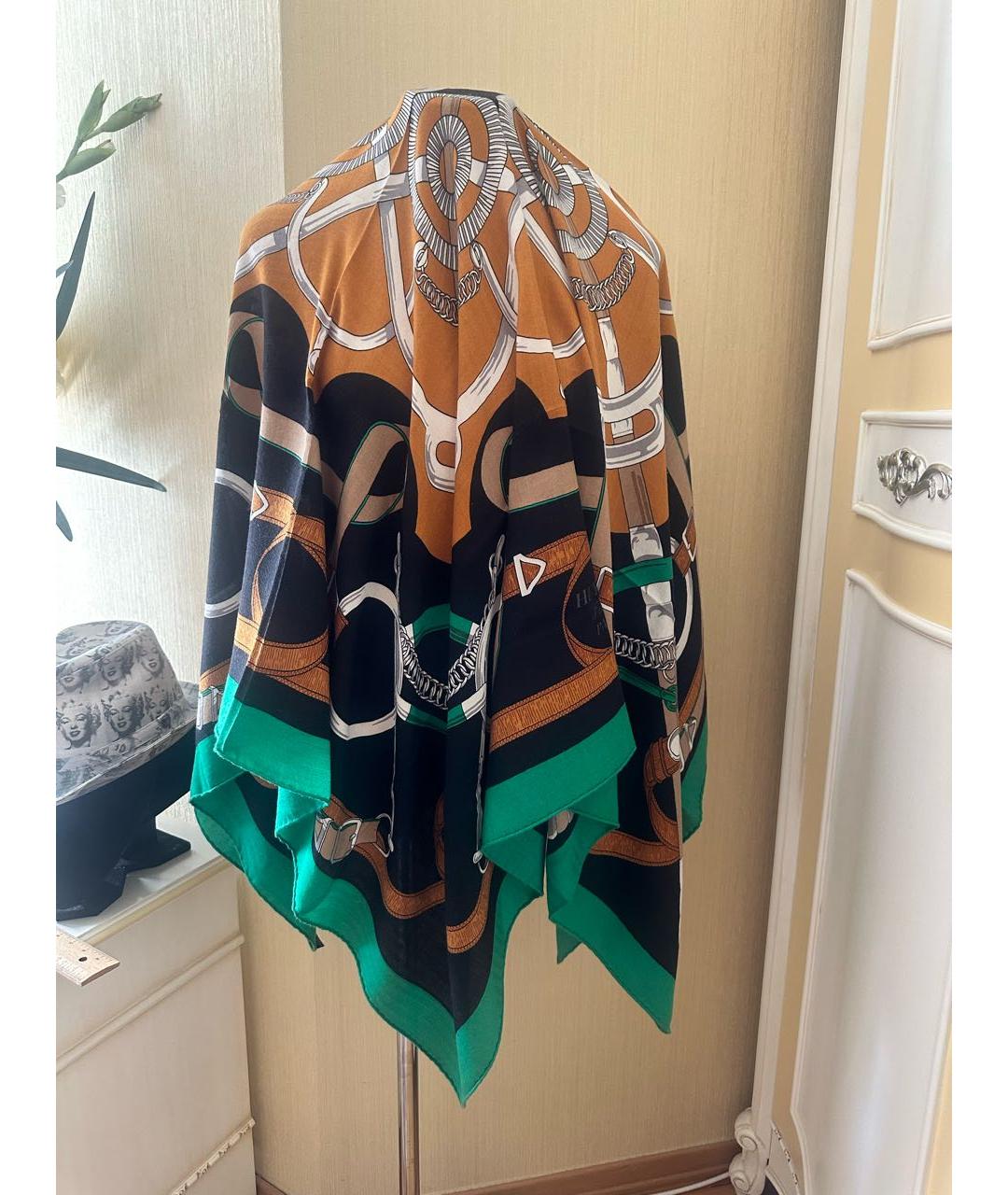 HERMES Мульти кашемировый платок, фото 2