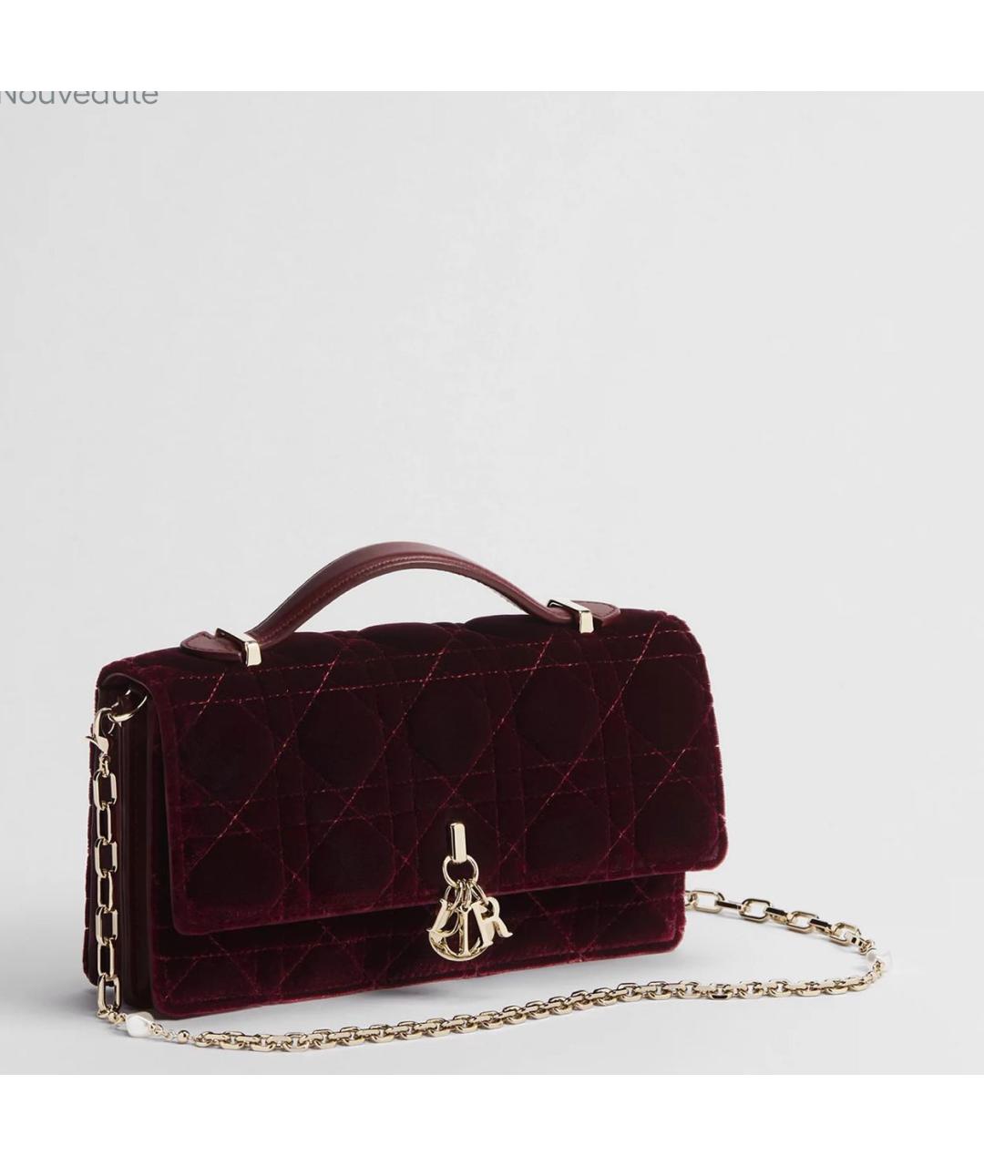 CHRISTIAN DIOR Бордовая сумка с короткими ручками, фото 3