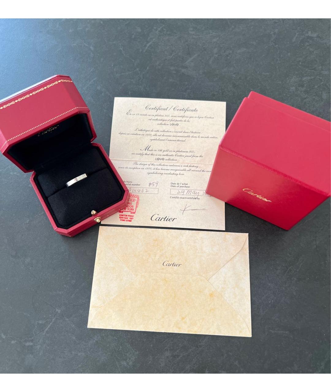 CARTIER Антрацитовое платиновое кольцо, фото 2