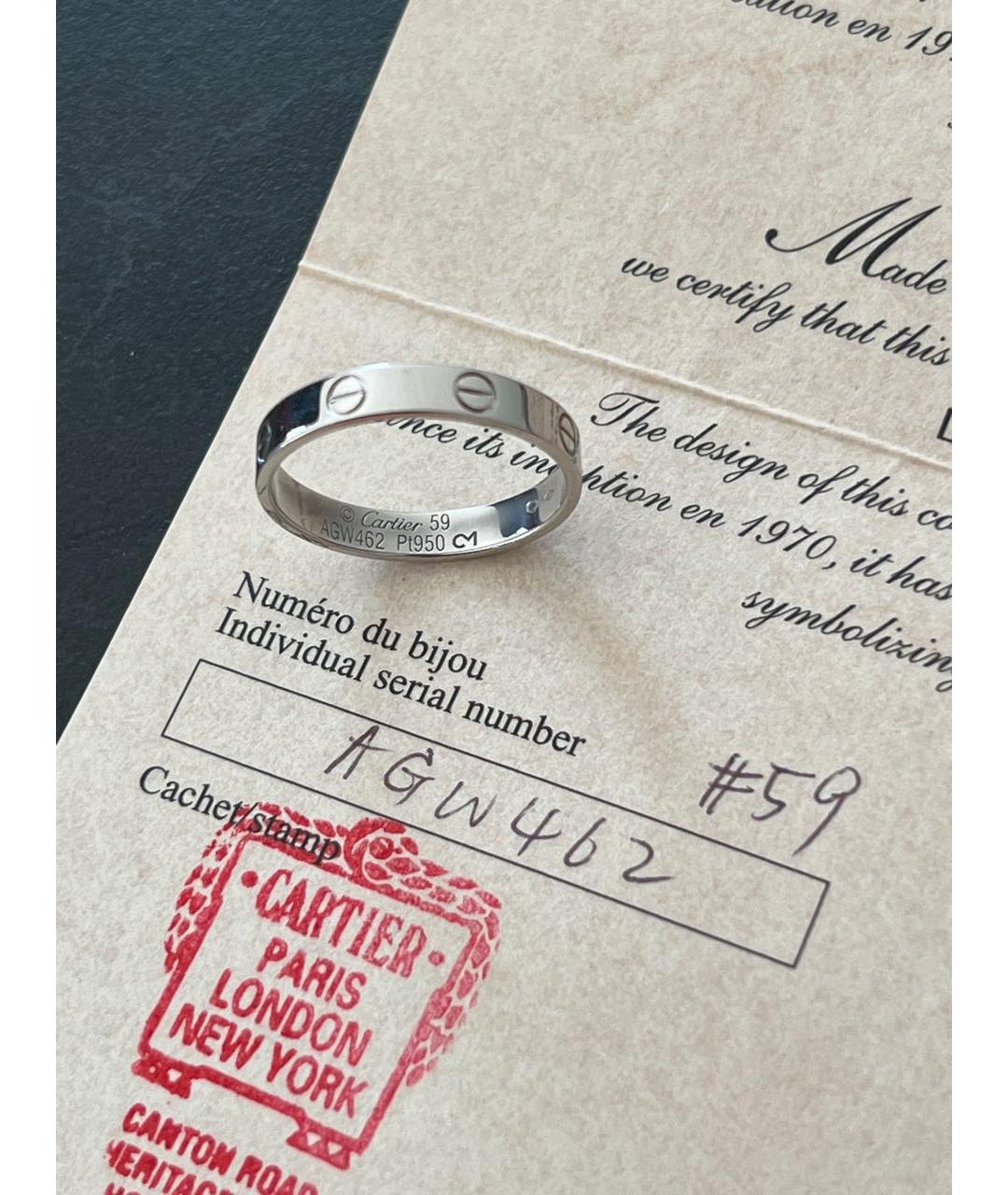 CARTIER Антрацитовое платиновое кольцо, фото 5