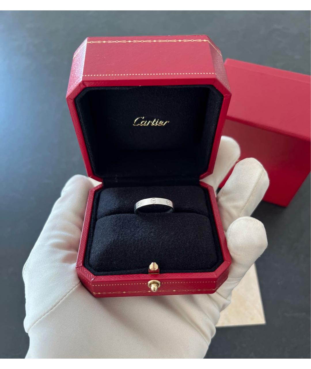 CARTIER Антрацитовое платиновое кольцо, фото 4