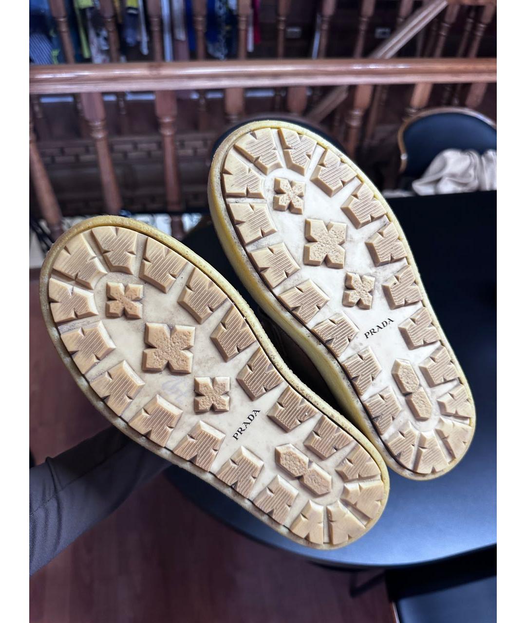 PRADA Бежевые замшевые лоферы, фото 5