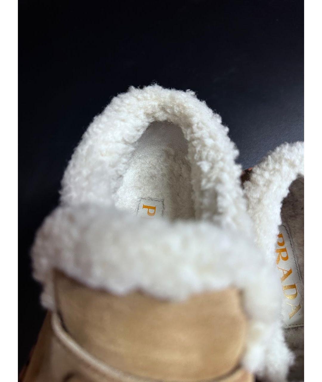 PRADA Бежевые замшевые лоферы, фото 6