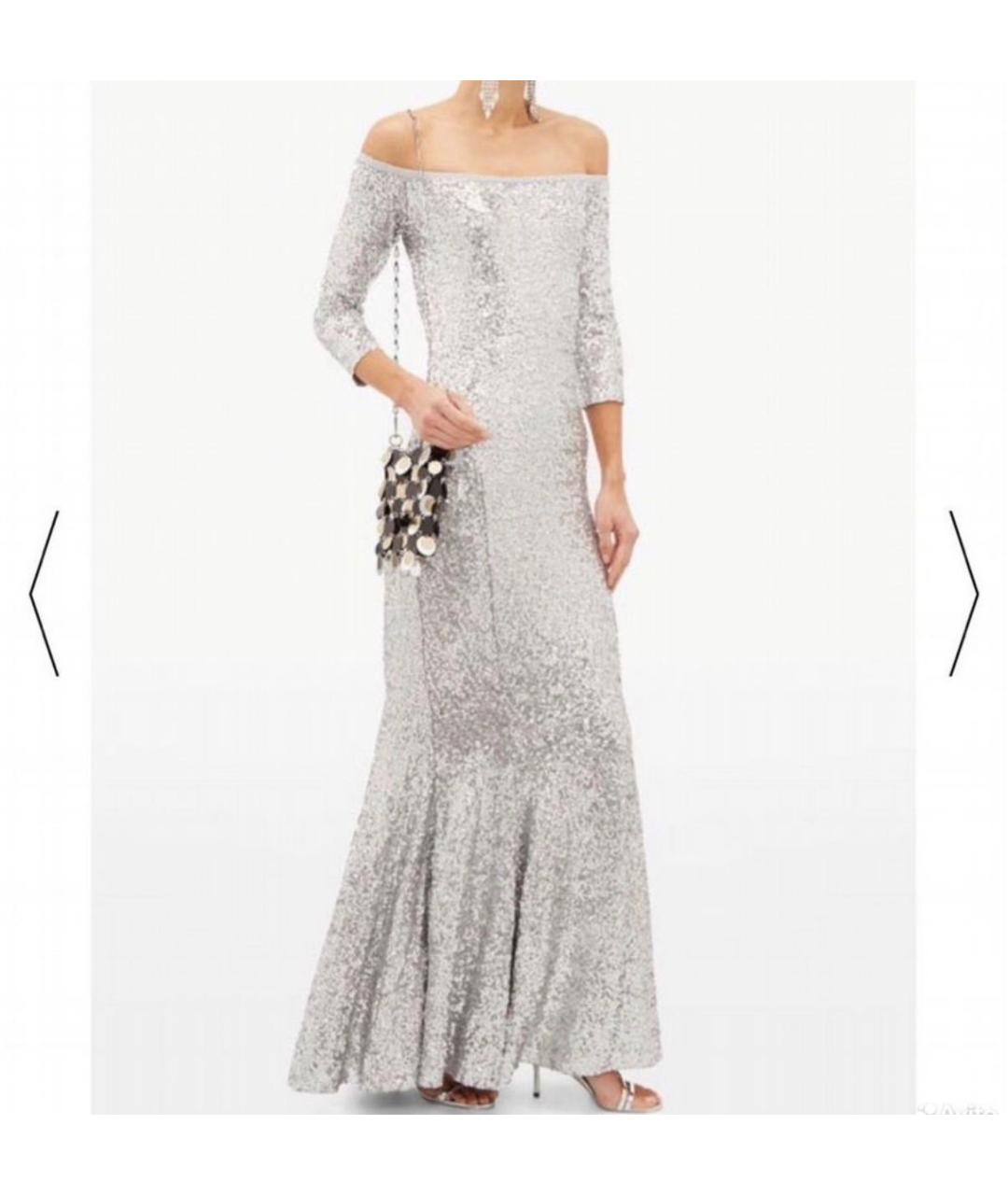 NORMA KAMALI Серебряное вечернее платье, фото 5