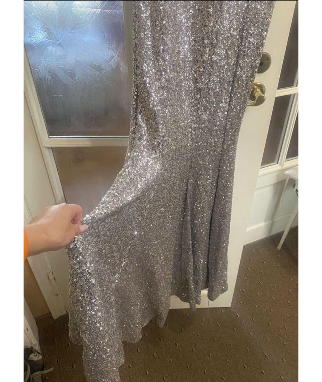 NORMA KAMALI Серебряное вечернее платье, фото 4