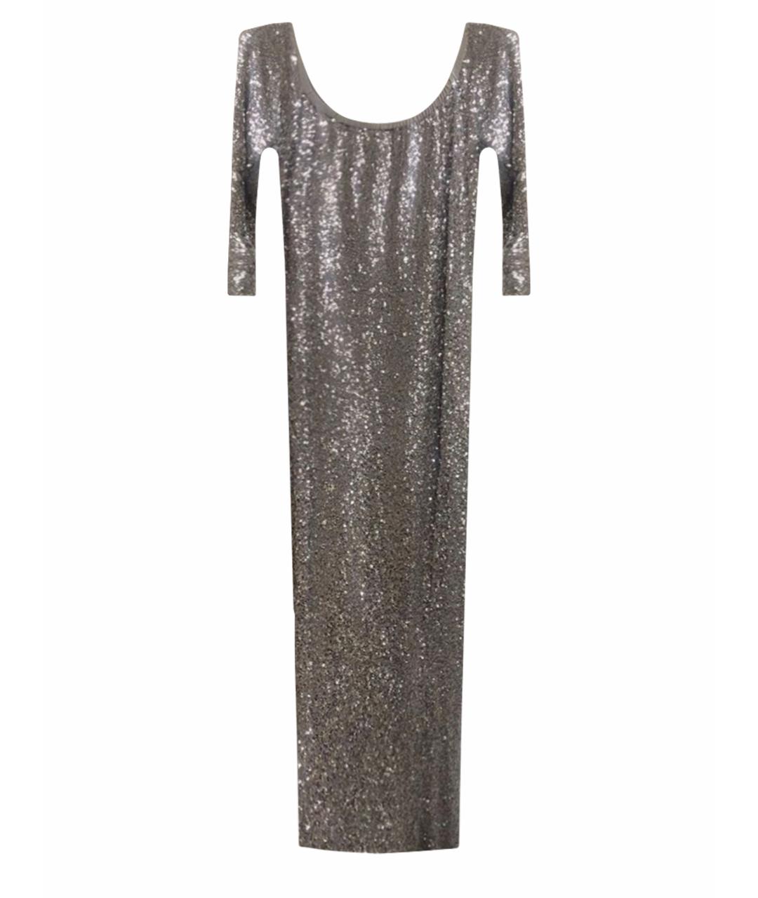 NORMA KAMALI Серебряное вечернее платье, фото 1