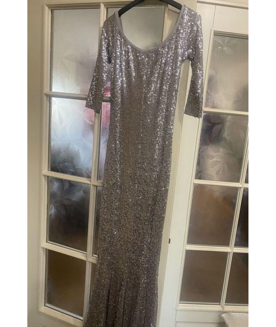 NORMA KAMALI Серебряное вечернее платье, фото 2