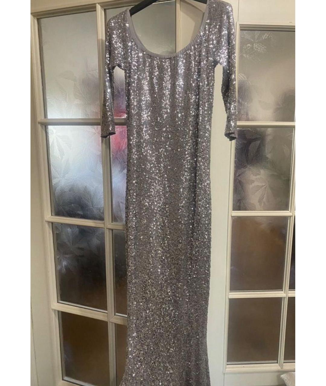 NORMA KAMALI Серебряное вечернее платье, фото 8