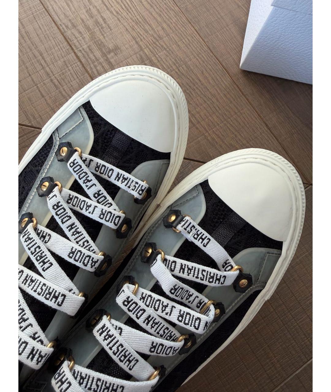 CHRISTIAN DIOR Черные текстильные кеды, фото 5