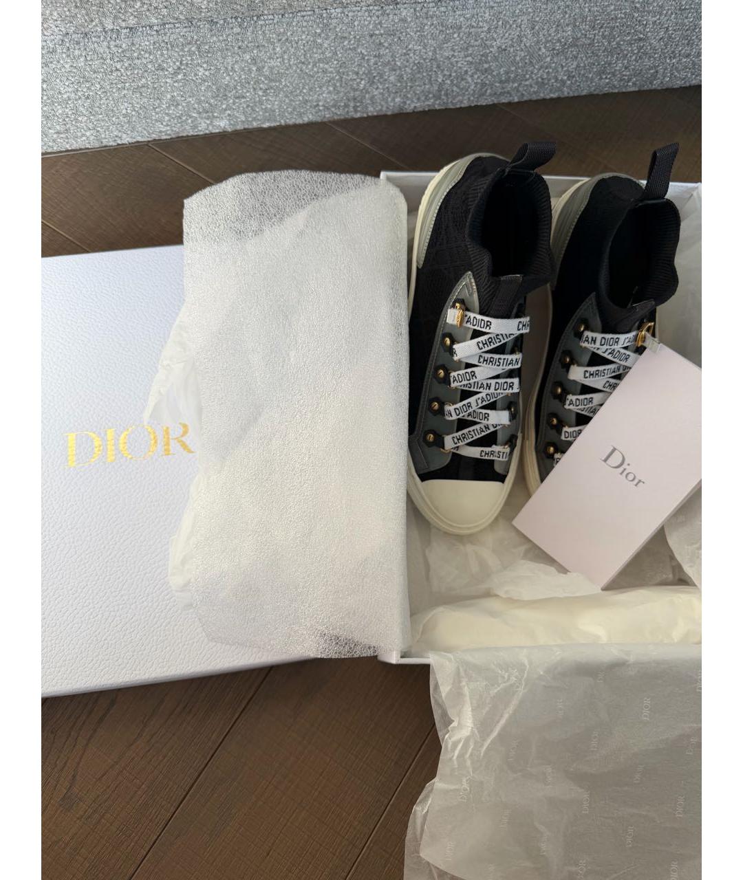 CHRISTIAN DIOR Черные текстильные кеды, фото 3