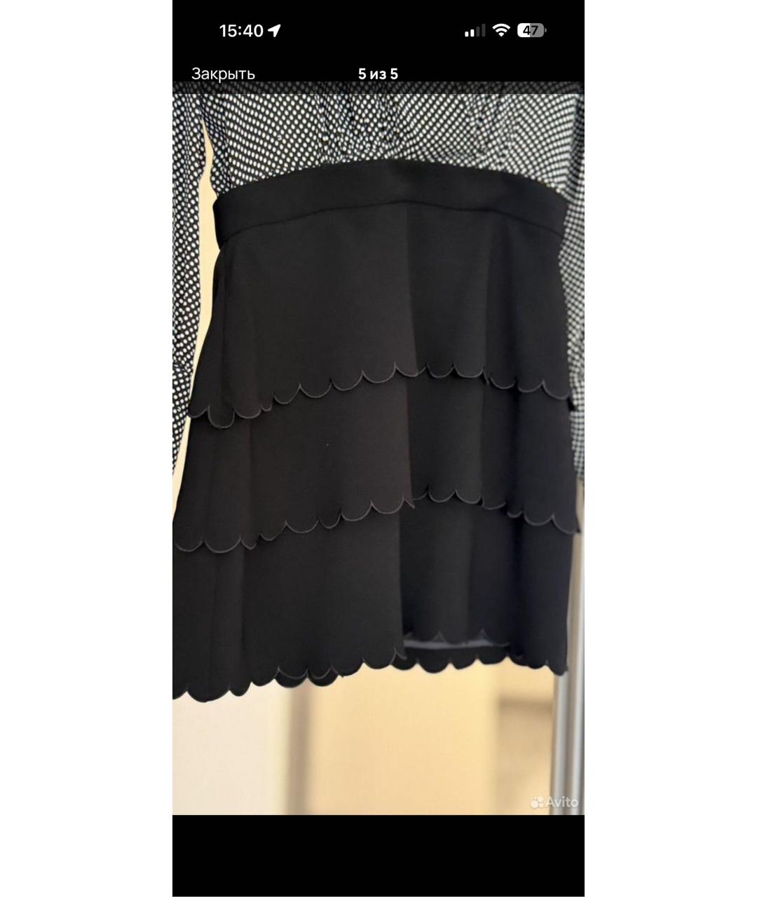 ELISABETTA FRANCHI Черное вискозное вечернее платье, фото 4