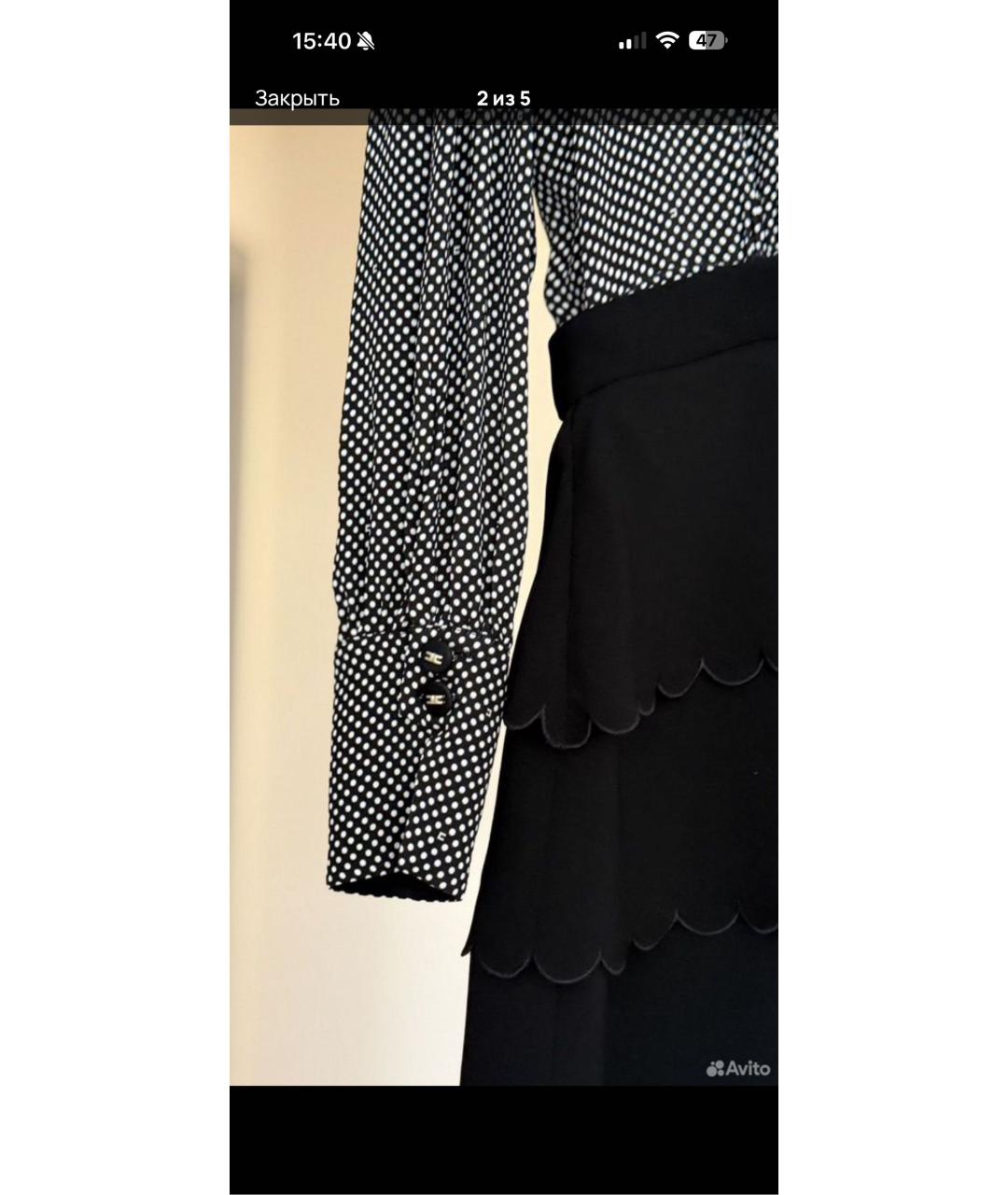 ELISABETTA FRANCHI Черное вискозное вечернее платье, фото 2