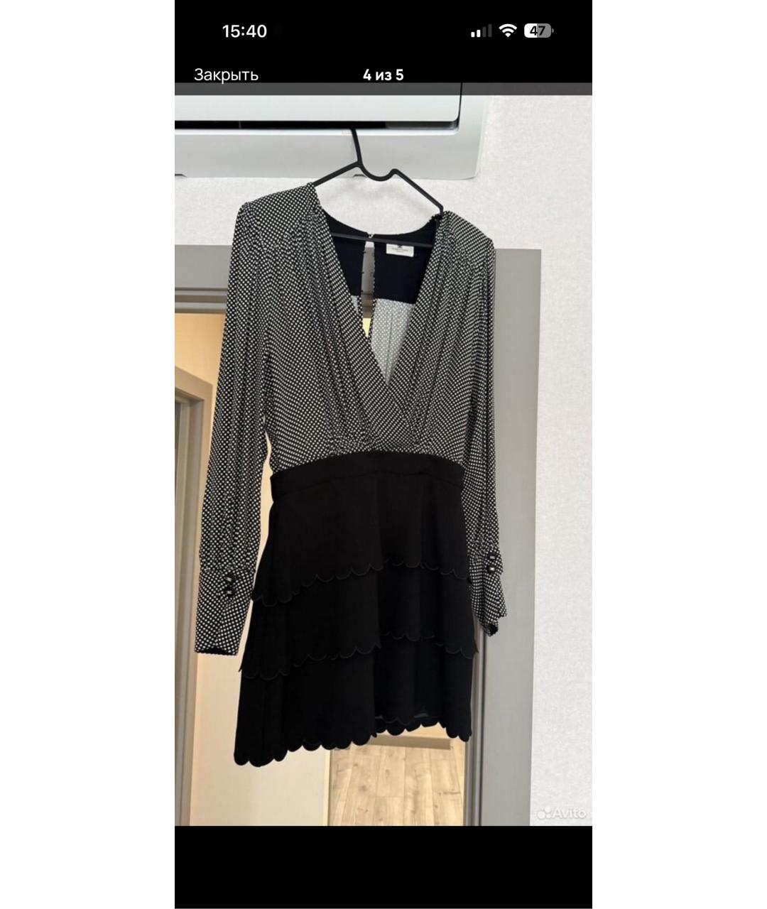 ELISABETTA FRANCHI Черное вискозное вечернее платье, фото 5