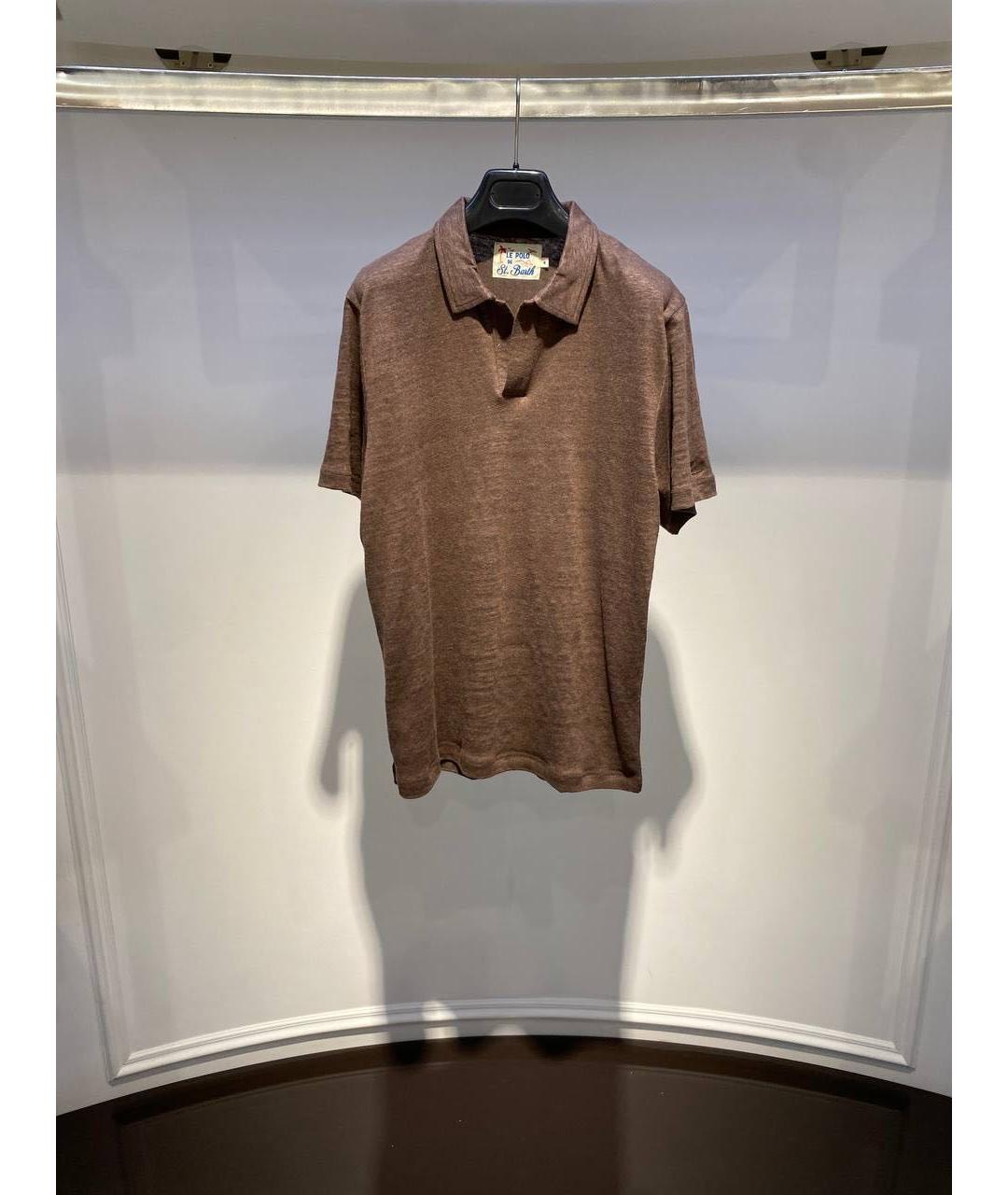 MC2 SAINT BARTH Коричневое поло с коротким рукавом, фото 3