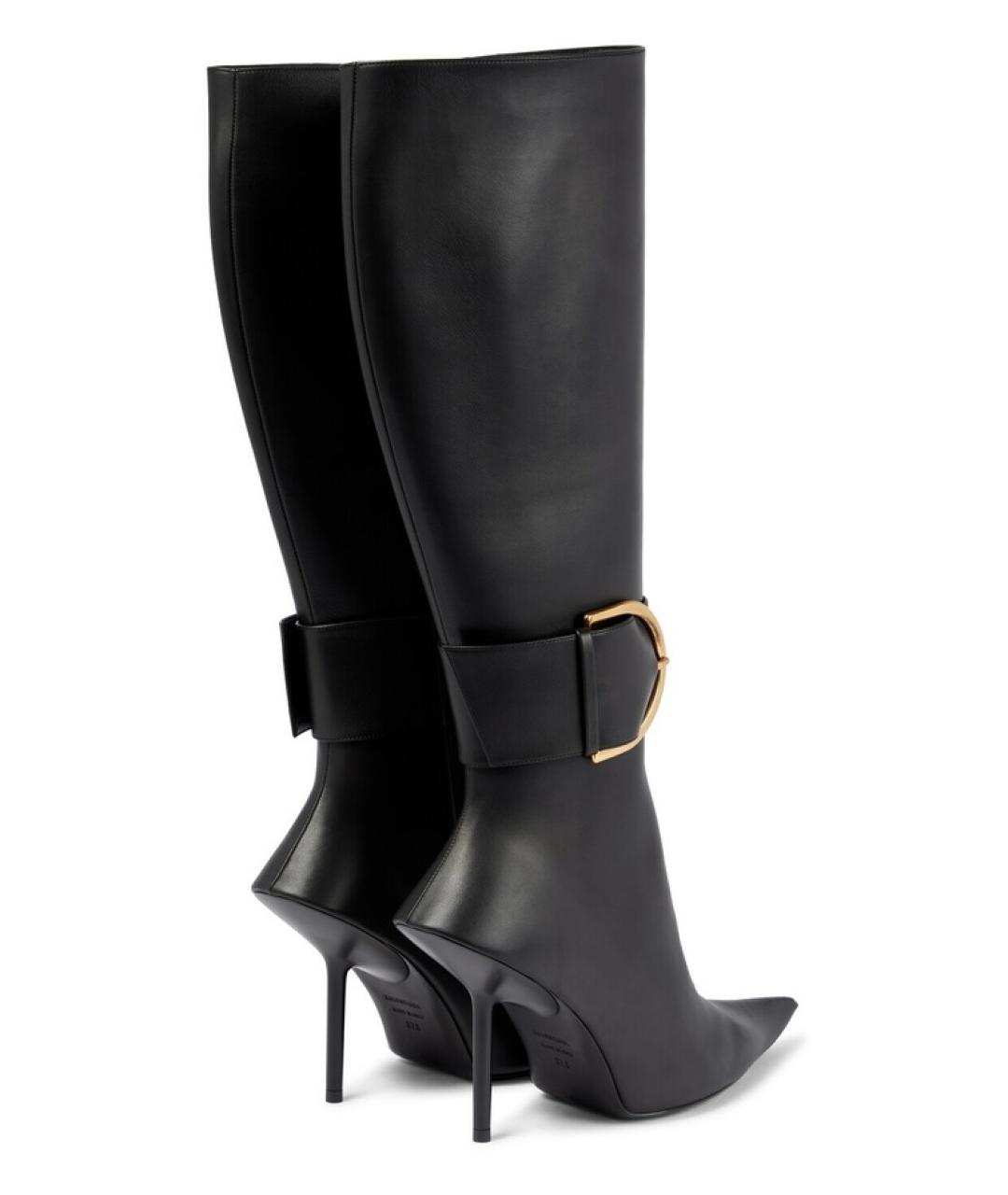 BALENCIAGA Черные кожаные сапоги, фото 5