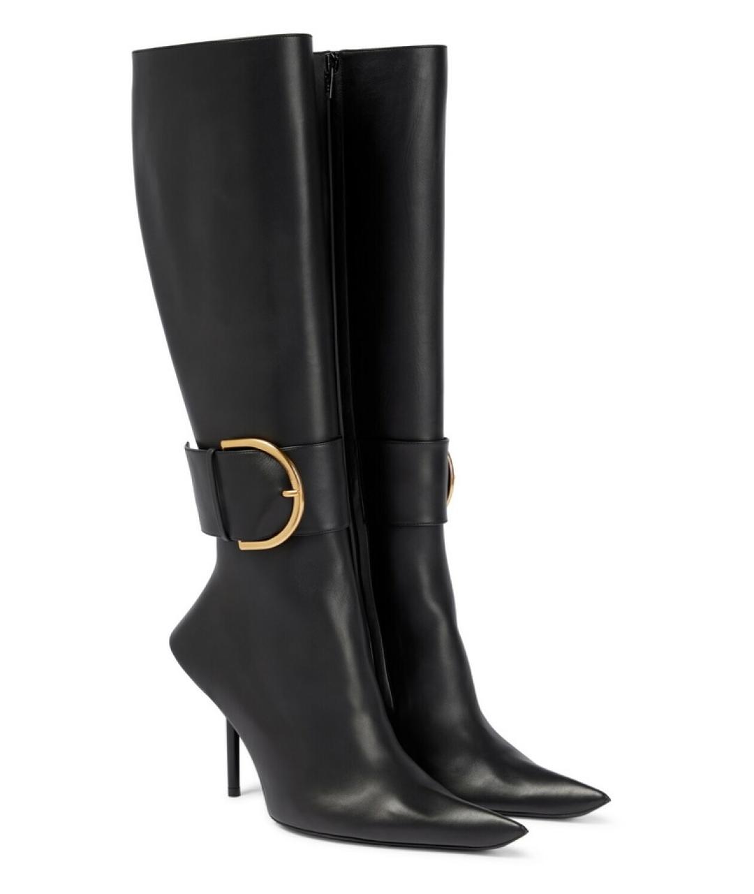 BALENCIAGA Черные кожаные сапоги, фото 3