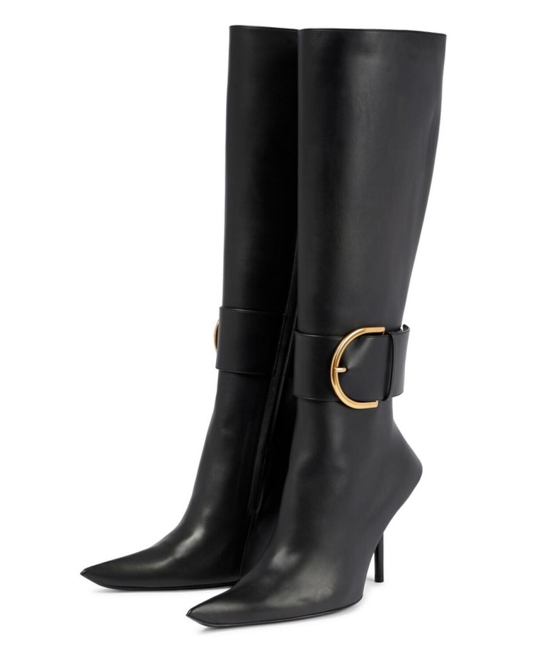 BALENCIAGA Черные кожаные сапоги, фото 4