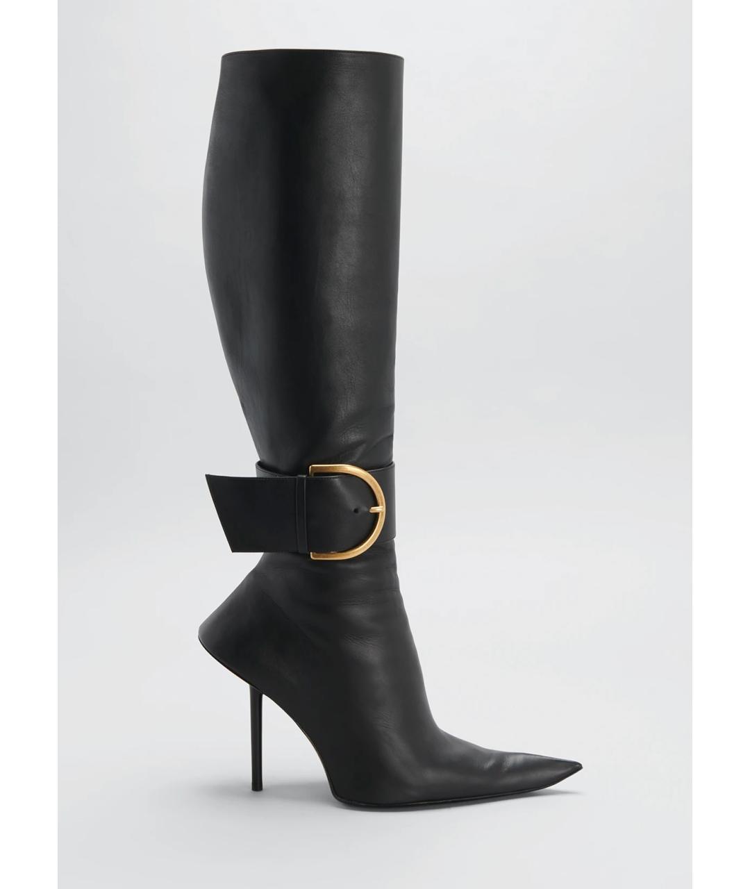 BALENCIAGA Черные кожаные сапоги, фото 2