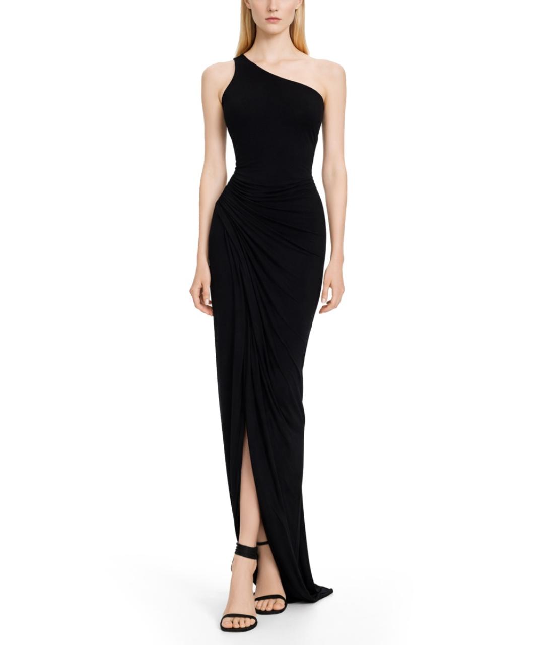 RICK OWENS Черная вискозная юбка макси, фото 2