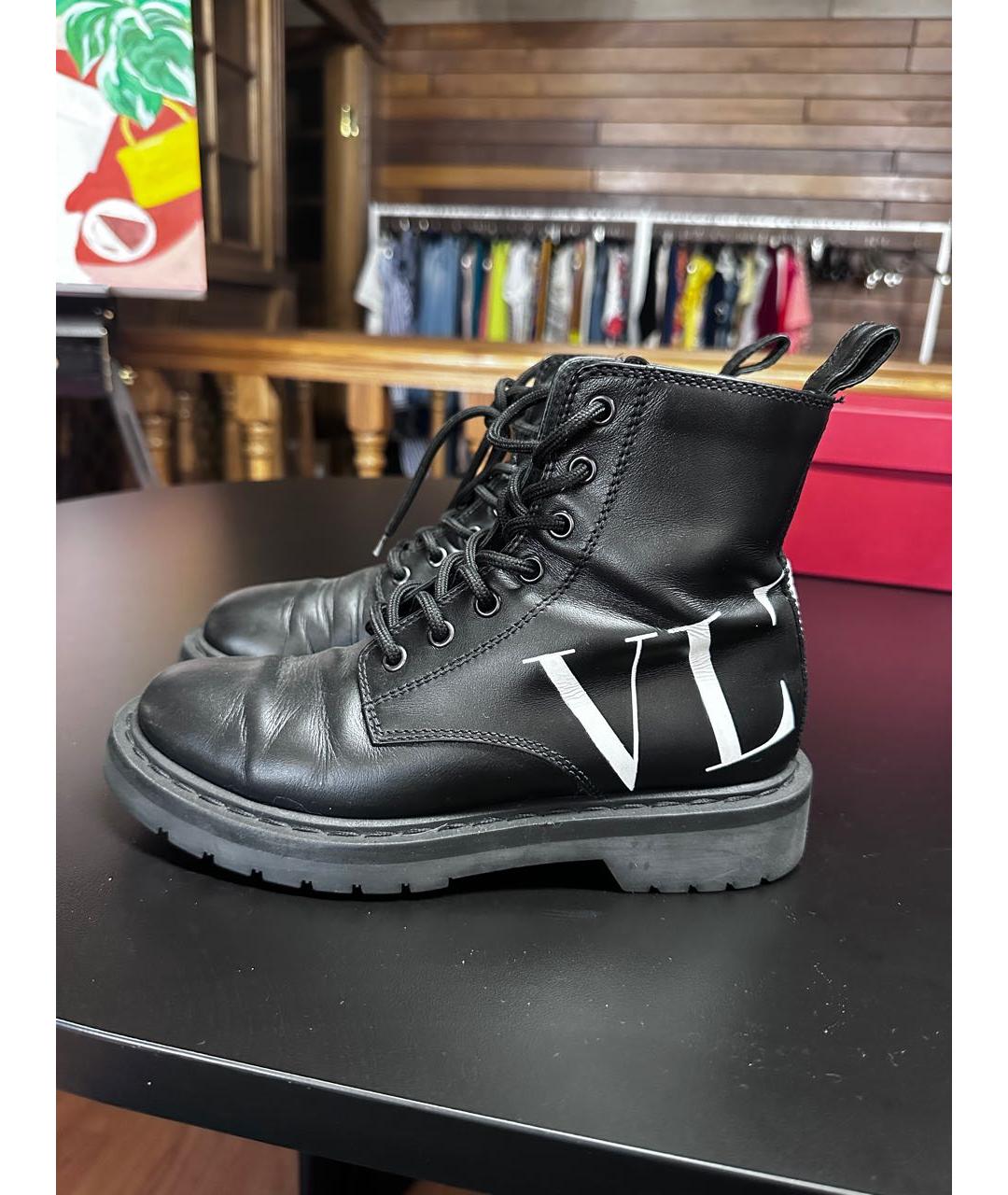 VALENTINO Черные кожаные ботинки, фото 8