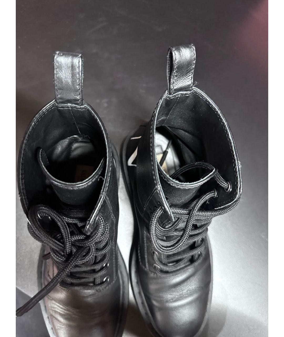 VALENTINO Черные кожаные ботинки, фото 3