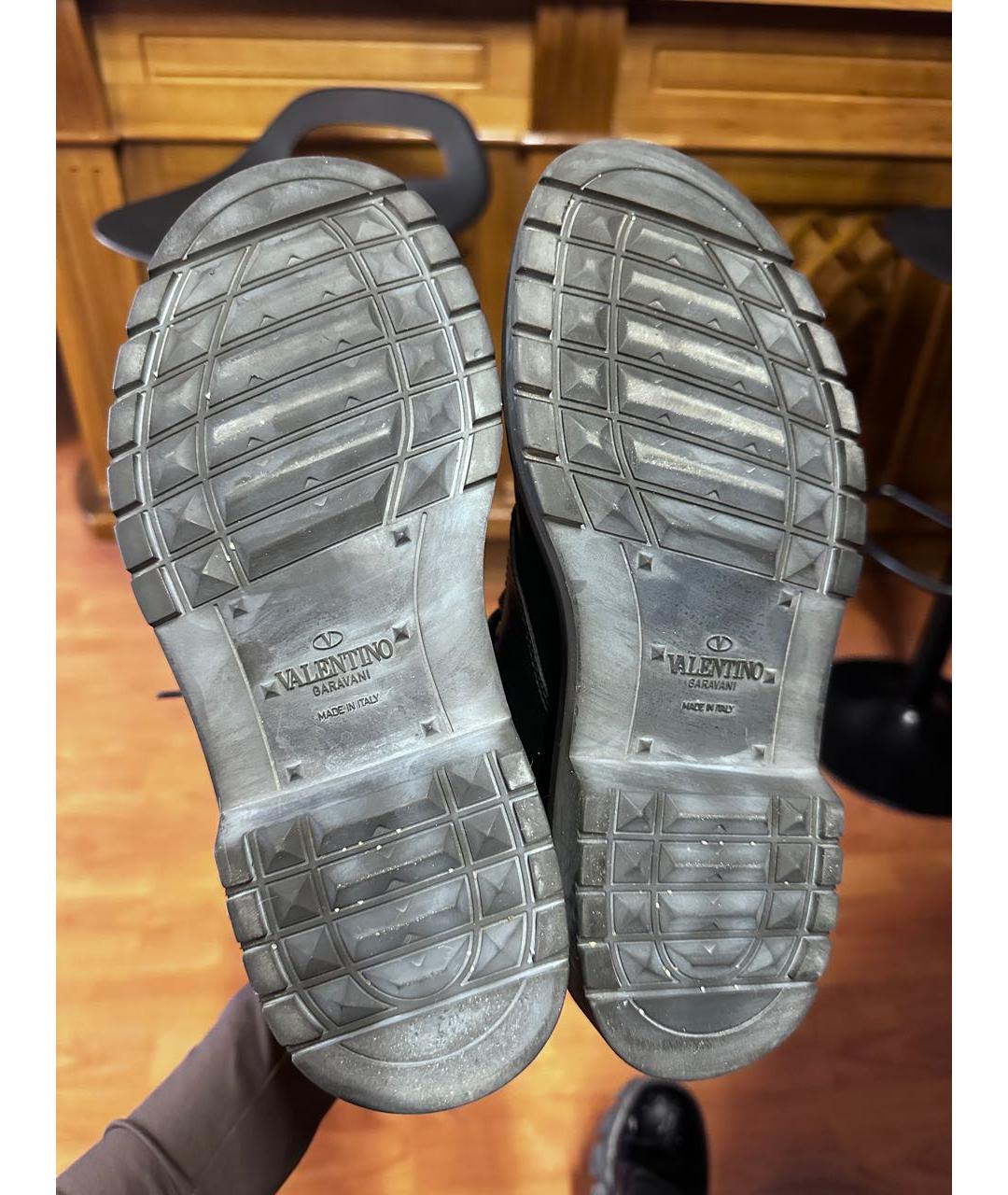 VALENTINO Черные кожаные ботинки, фото 5