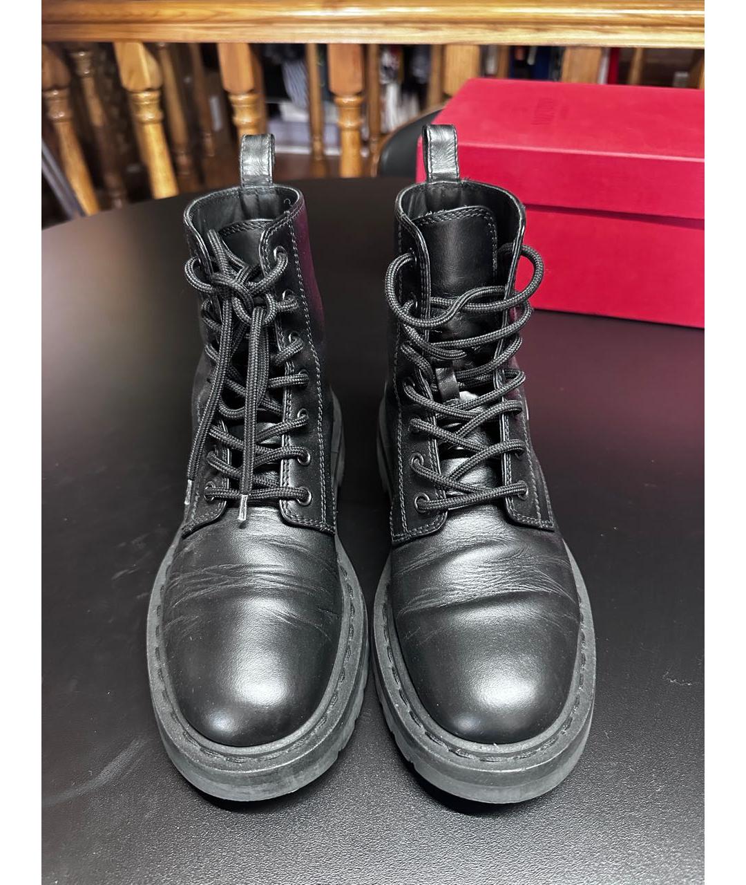 VALENTINO Черные кожаные ботинки, фото 2