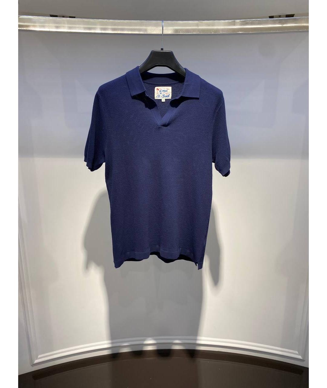 MC2 SAINT BARTH Темно-синее хлопковое поло с коротким рукавом, фото 2