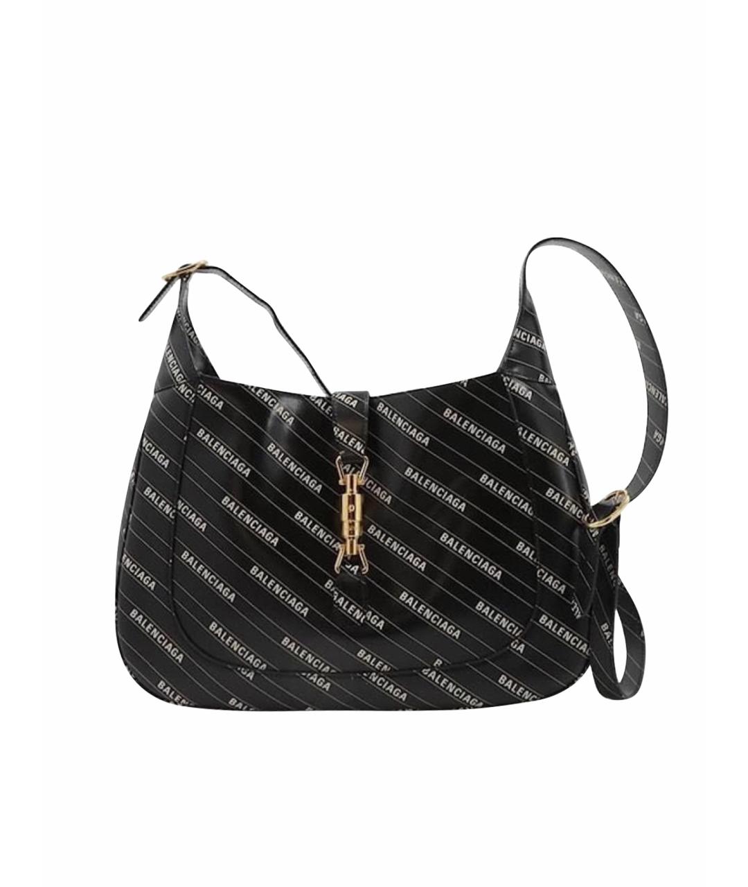 GUCCI Черная кожаная сумка с короткими ручками, фото 1