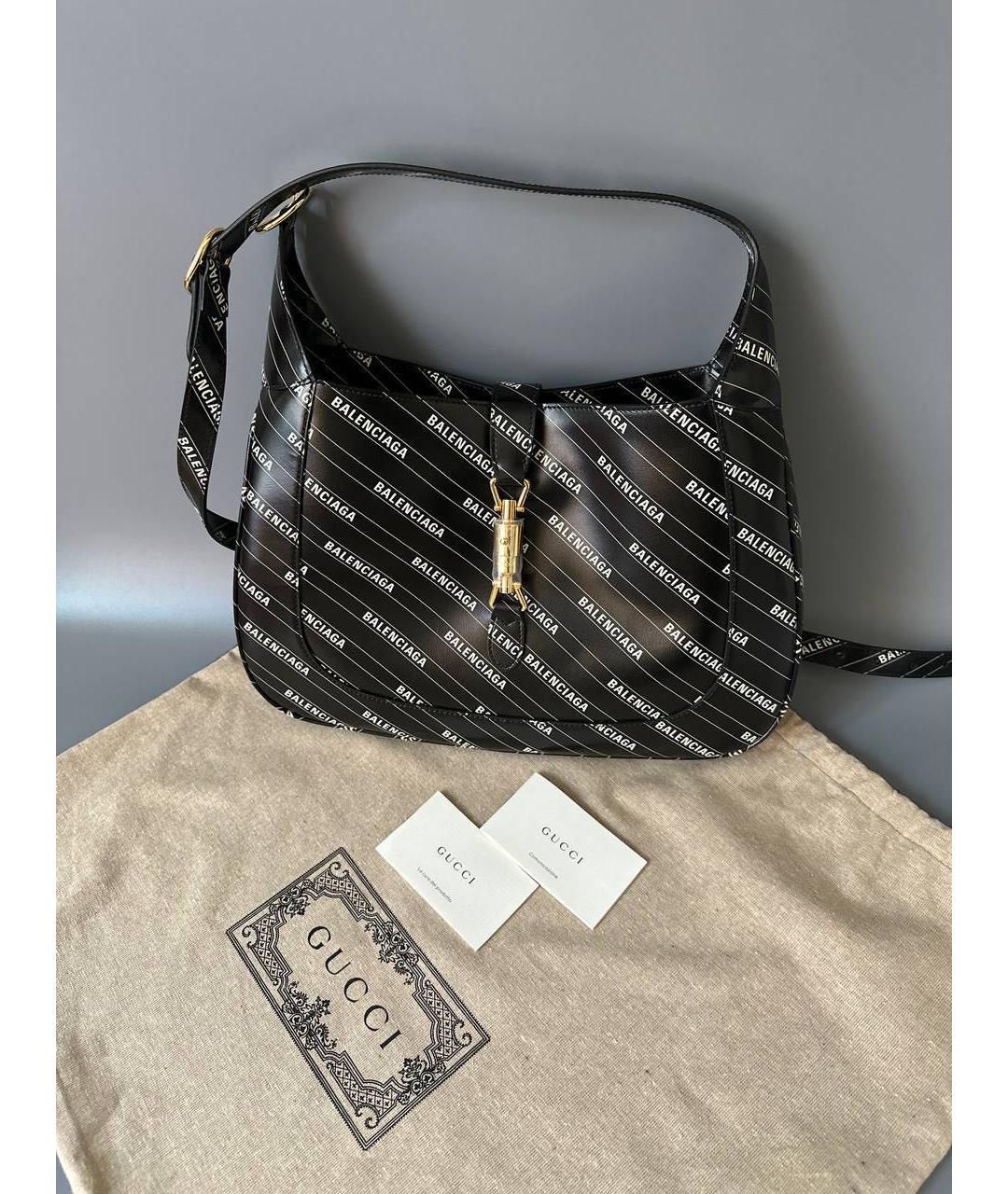 GUCCI Черная кожаная сумка с короткими ручками, фото 2