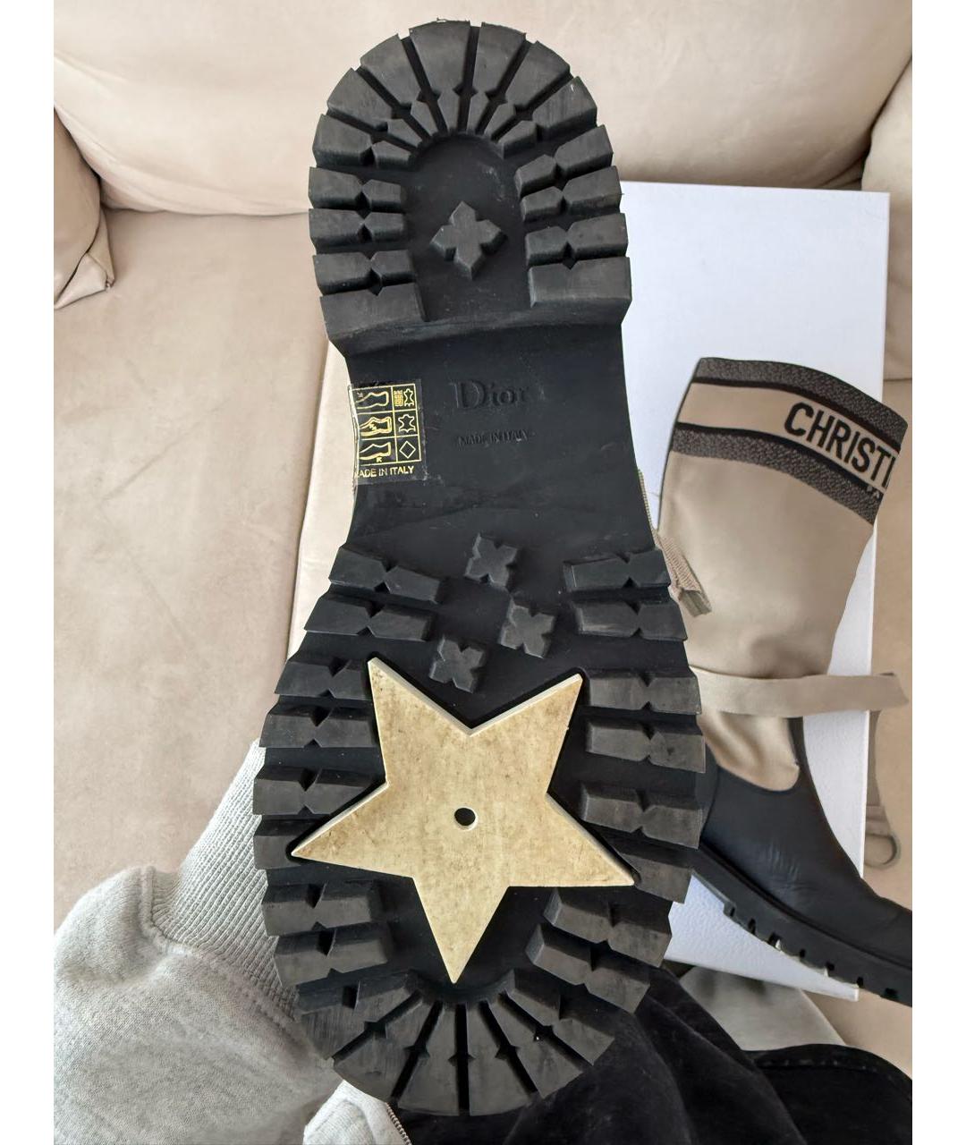 CHRISTIAN DIOR Черные кожаные ботинки, фото 5