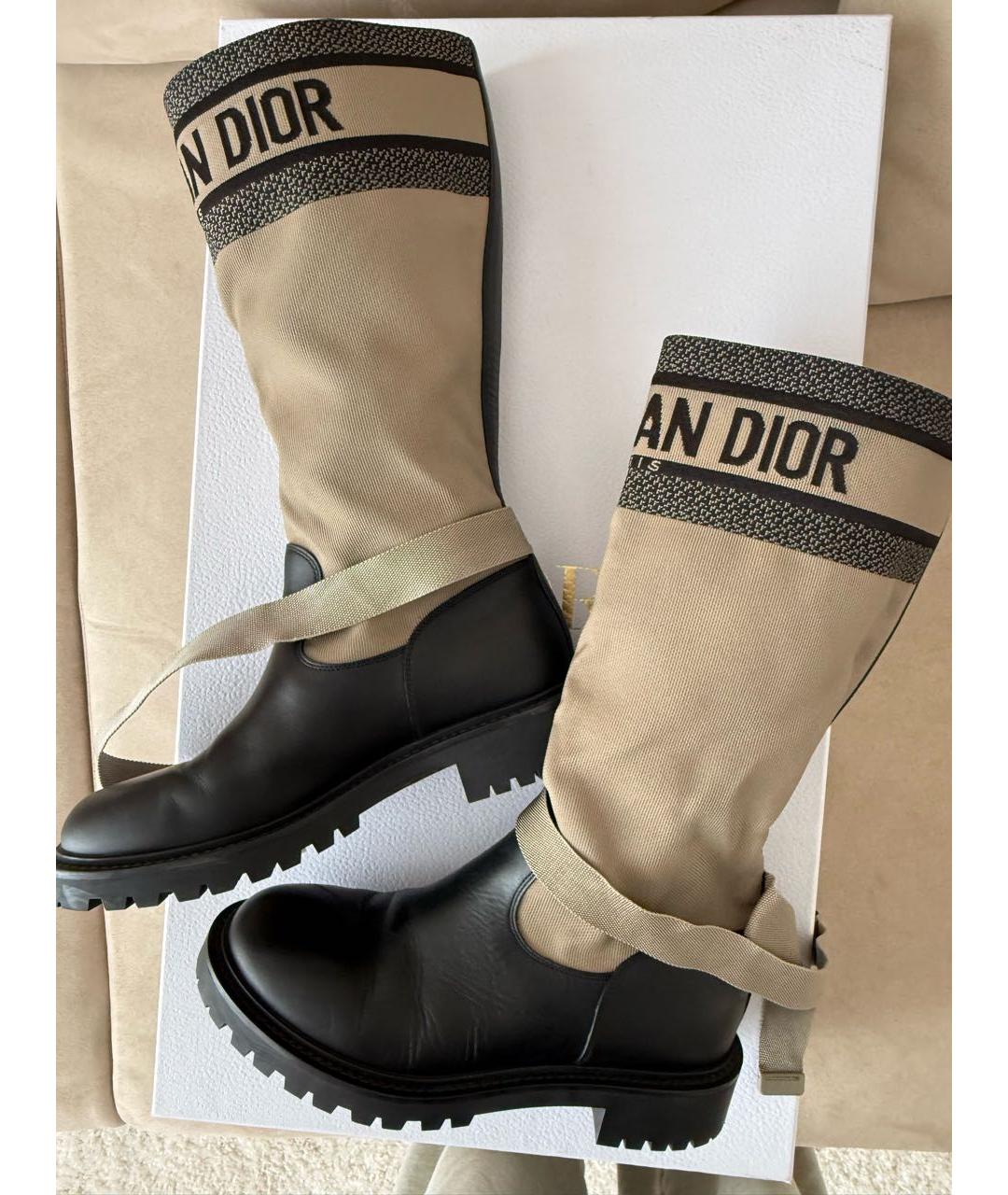 CHRISTIAN DIOR Черные кожаные ботинки, фото 4