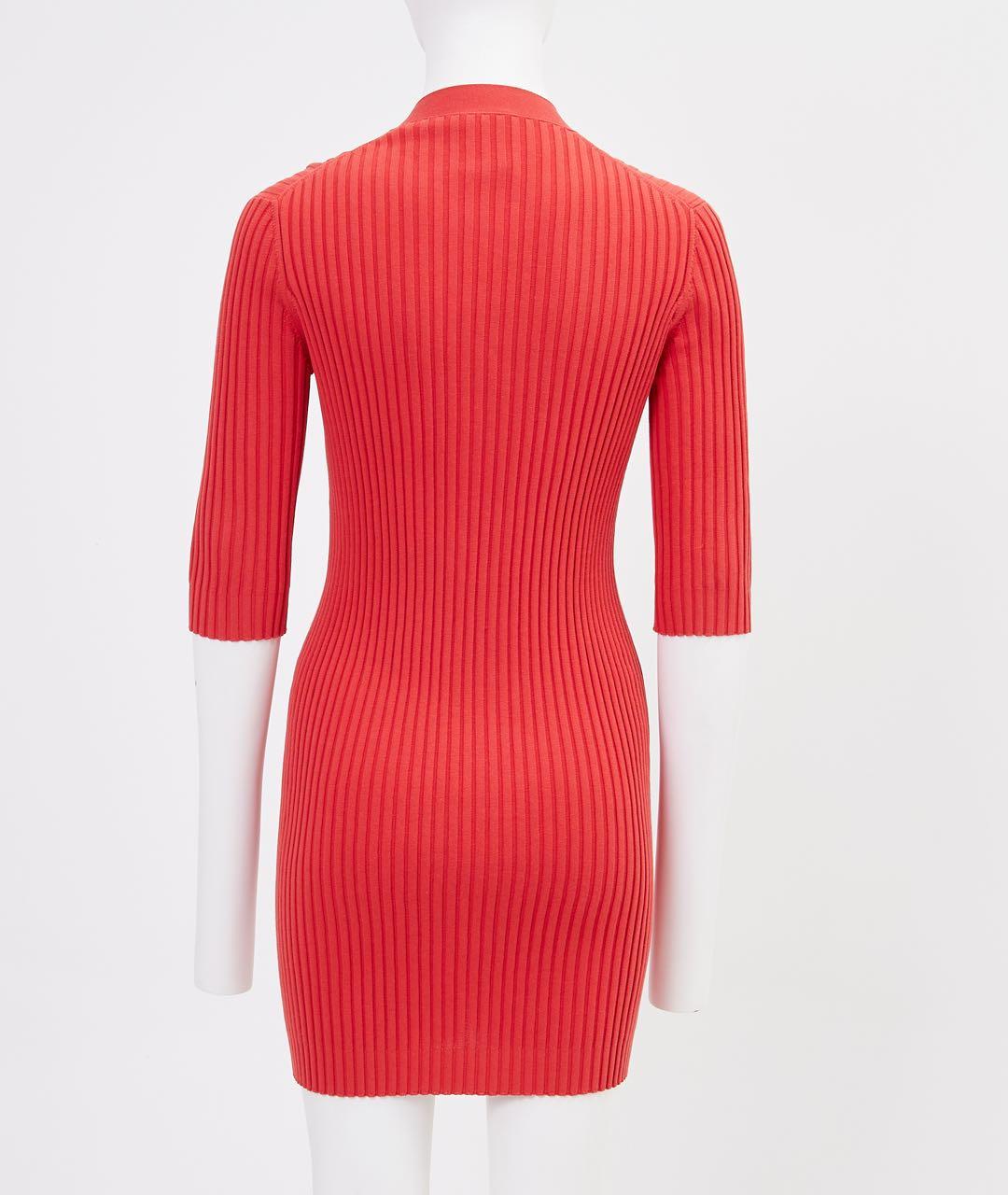 CHANEL Красное хлопковое повседневное платье, фото 2