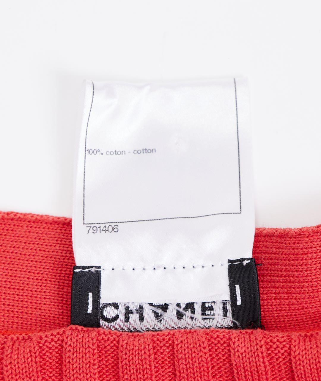 CHANEL Красное хлопковое повседневное платье, фото 4