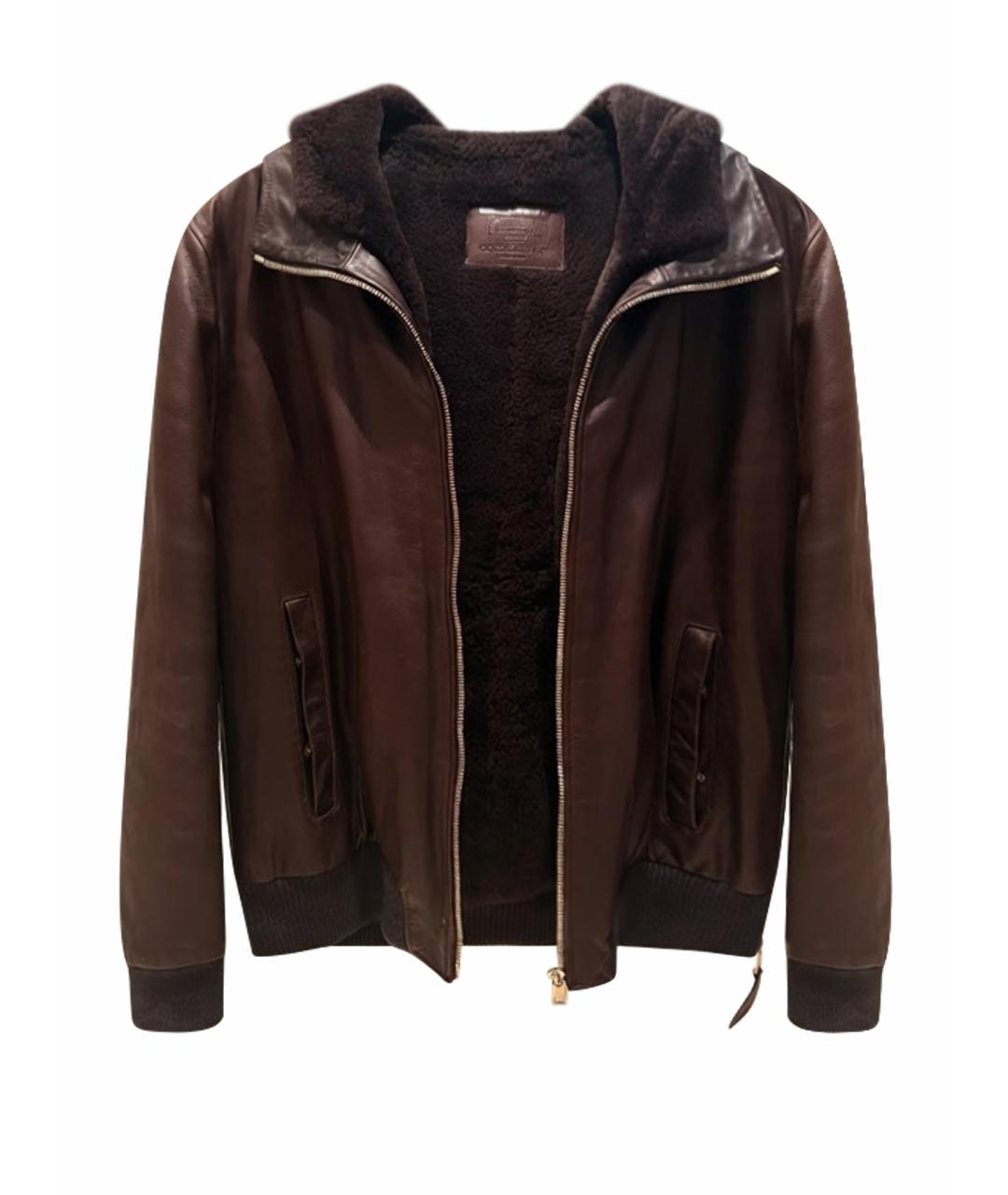 DOLCE&GABBANA Коричневая кожаная дубленка/шуба, фото 1