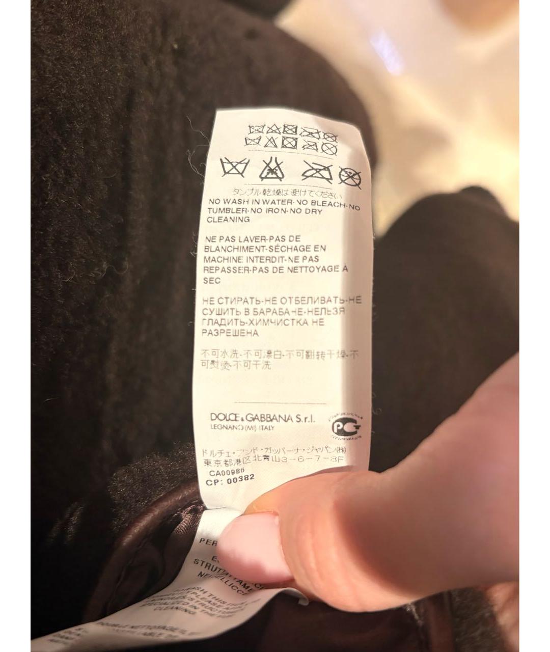 DOLCE&GABBANA Коричневая кожаная дубленка/шуба, фото 7