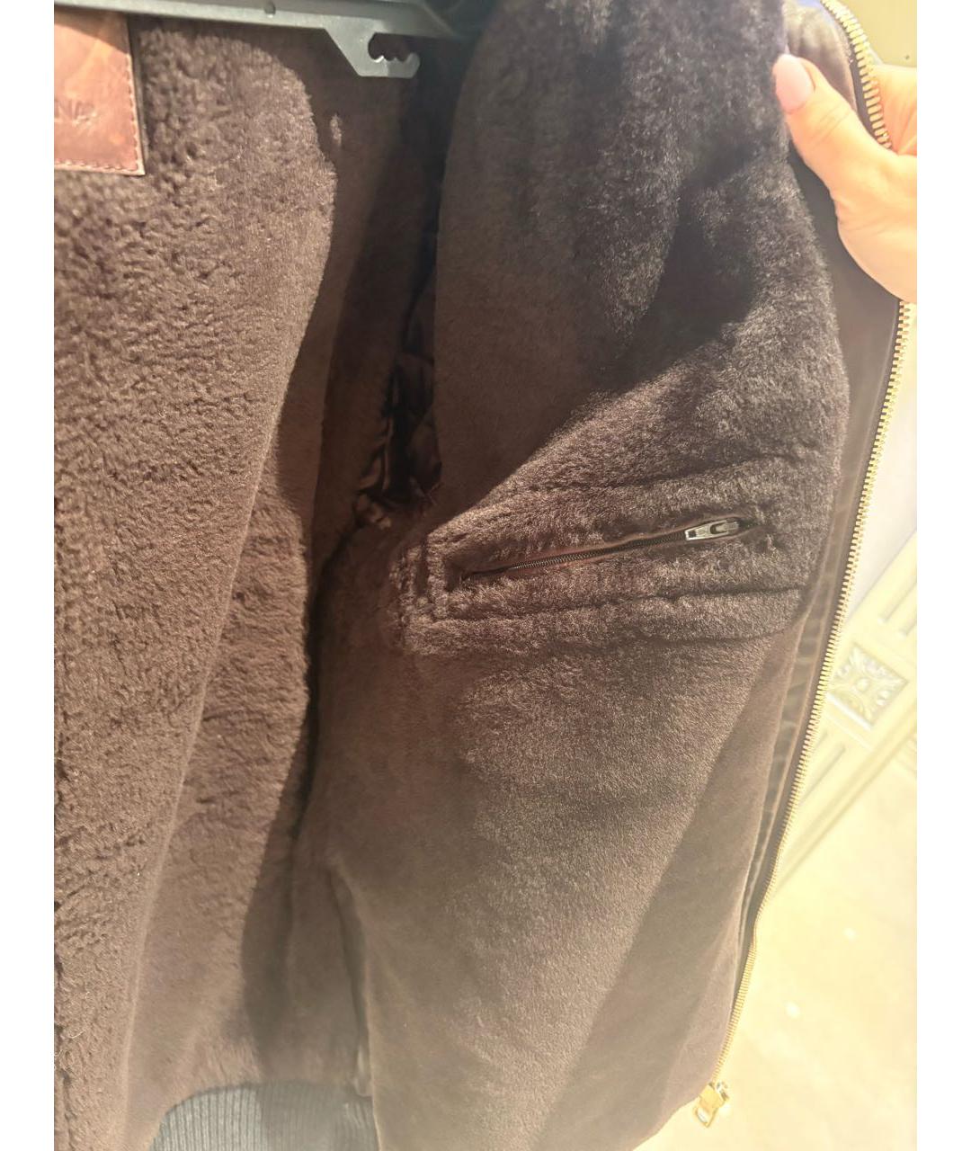 DOLCE&GABBANA Коричневая кожаная дубленка/шуба, фото 8