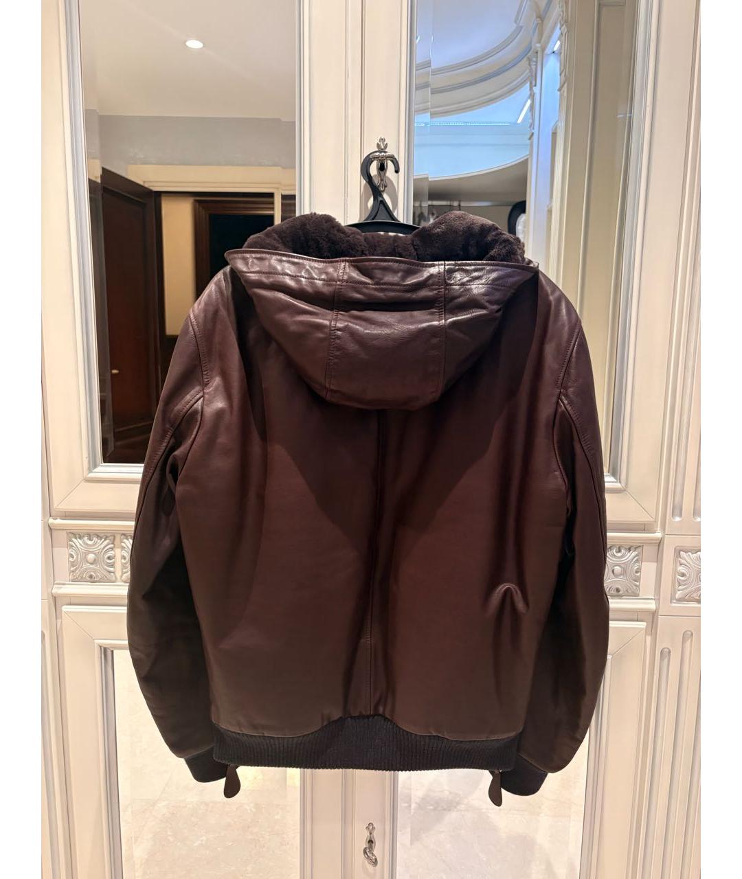 DOLCE&GABBANA Коричневая кожаная дубленка/шуба, фото 2