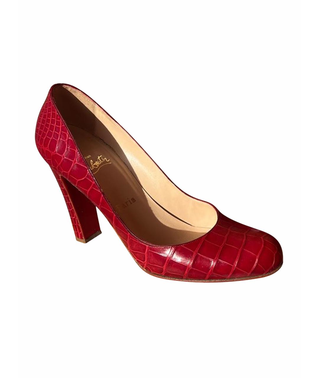 CHRISTIAN LOUBOUTIN Красные туфли из экзотической кожи, фото 1