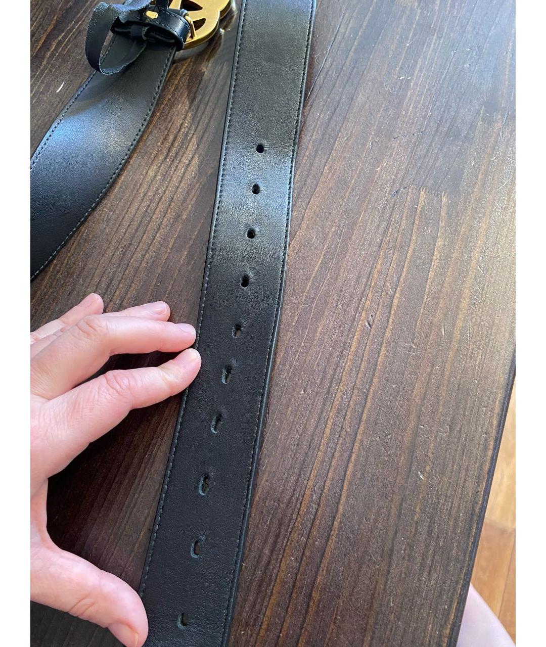 GUCCI Черный кожаный ремень, фото 2