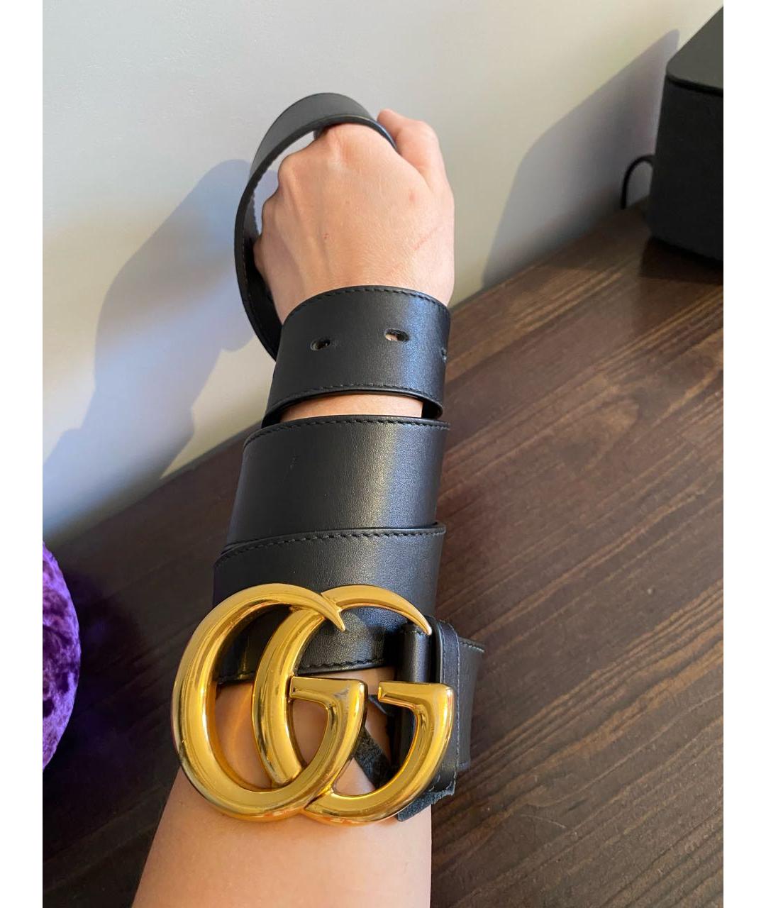 GUCCI Черный кожаный ремень, фото 5