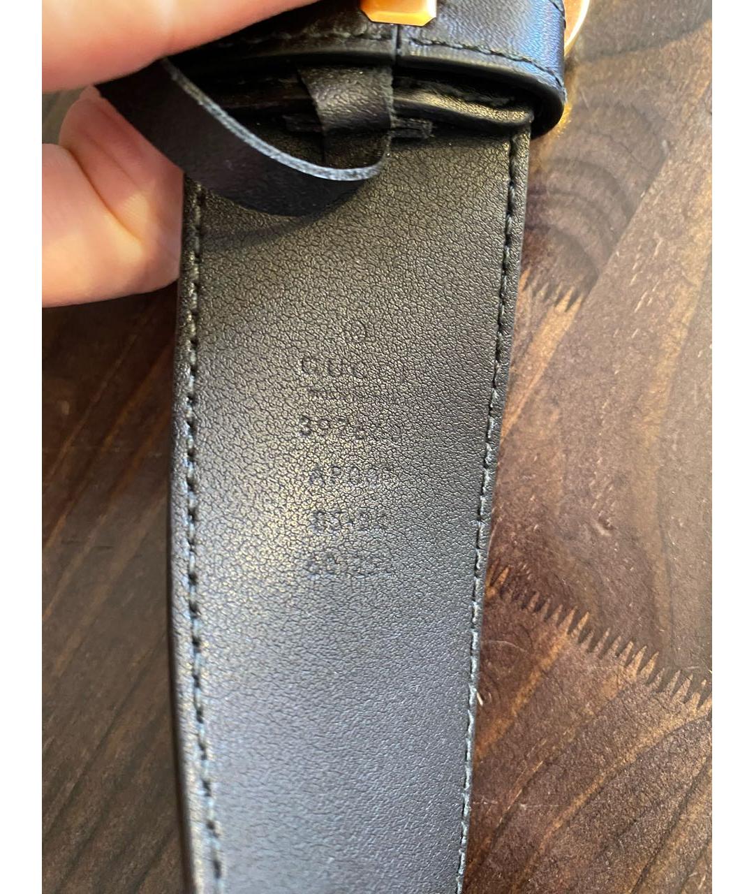 GUCCI Черный кожаный ремень, фото 3