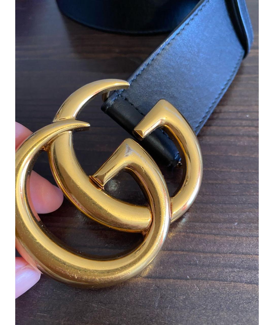 GUCCI Черный кожаный ремень, фото 4