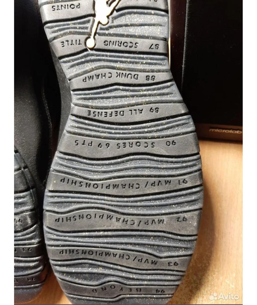 NIKE Черные кожаные высокие кроссовки / кеды, фото 6